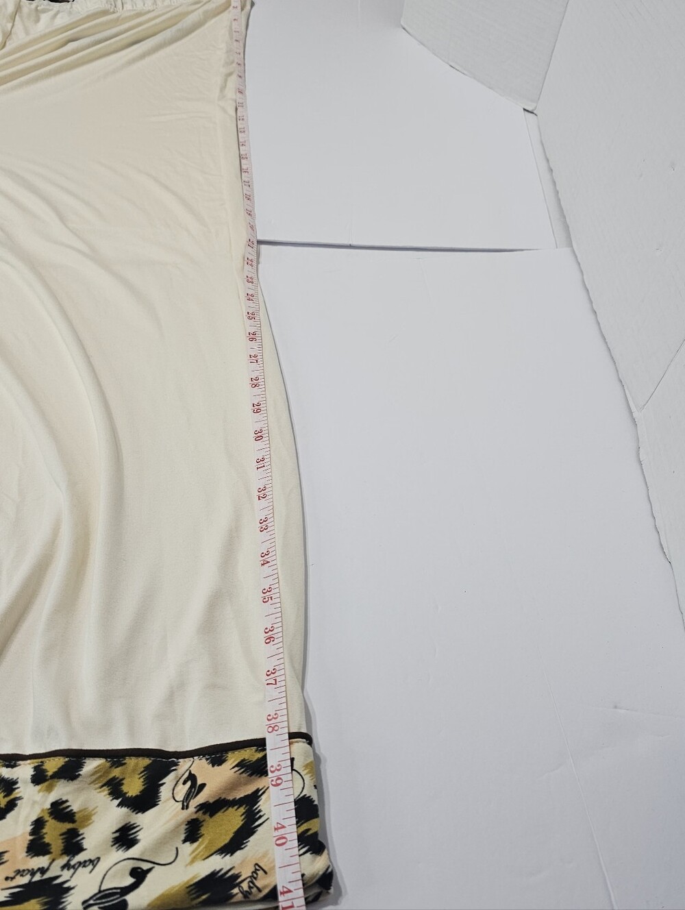 Baby Phat Cream Pajama Set with Leopard Trim Y2K RETRO Sz 2XL - Picture 8 of 9